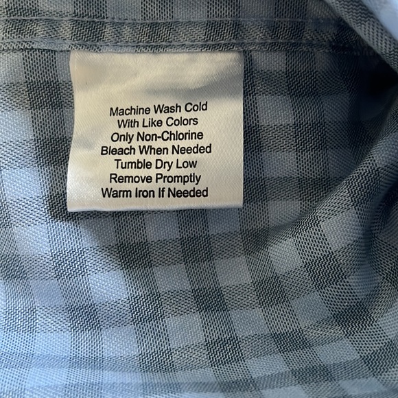 Egara KO Non-Iron Gingham Long Sleeve Dress Shirt washed but not worn! - Picture 4 of 7